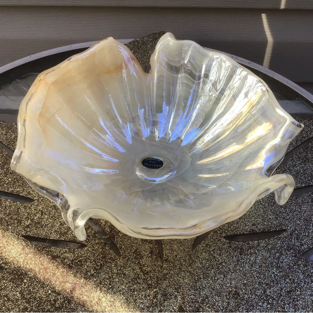 Vintage “Lavorazione Arte Murano” Glass Bowl, Made in Italy